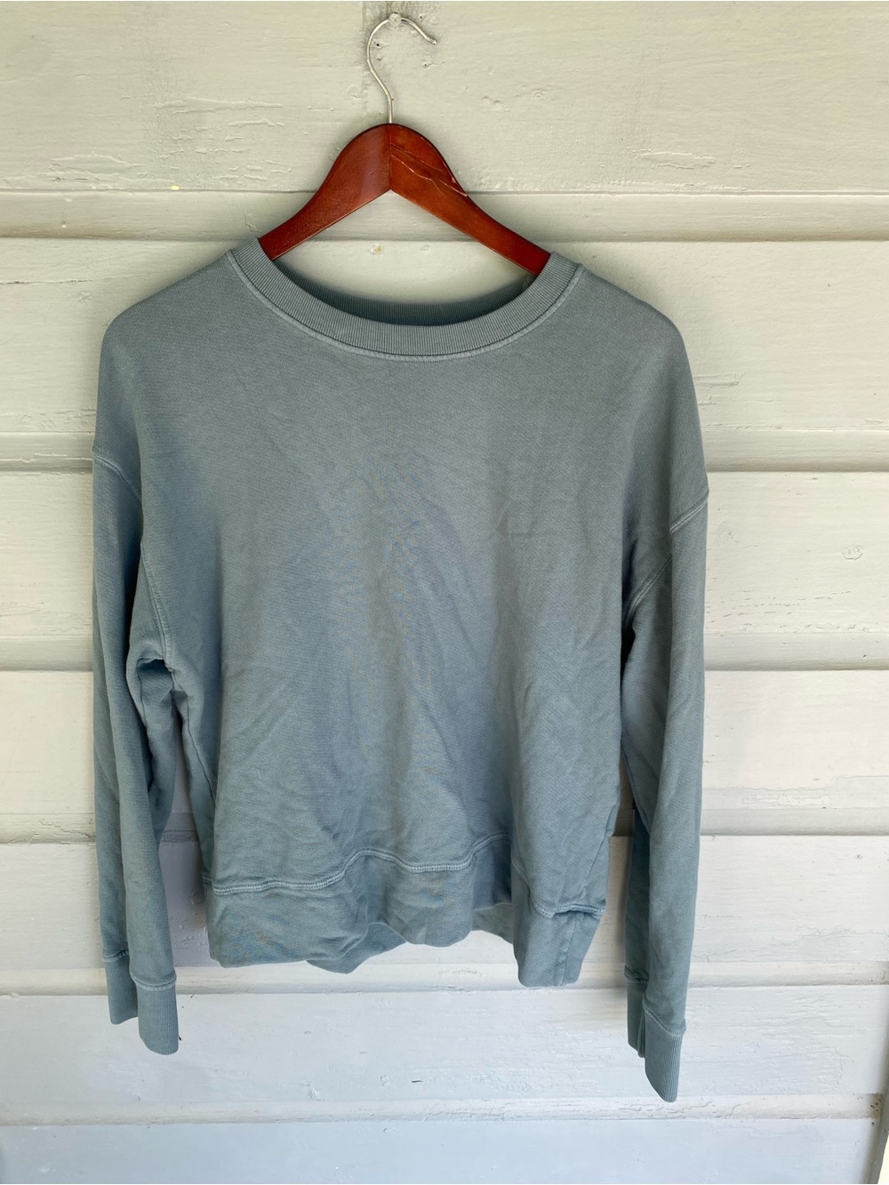 Perfectwhitetee- french terry pullover sweatshirt  Blue Sz M